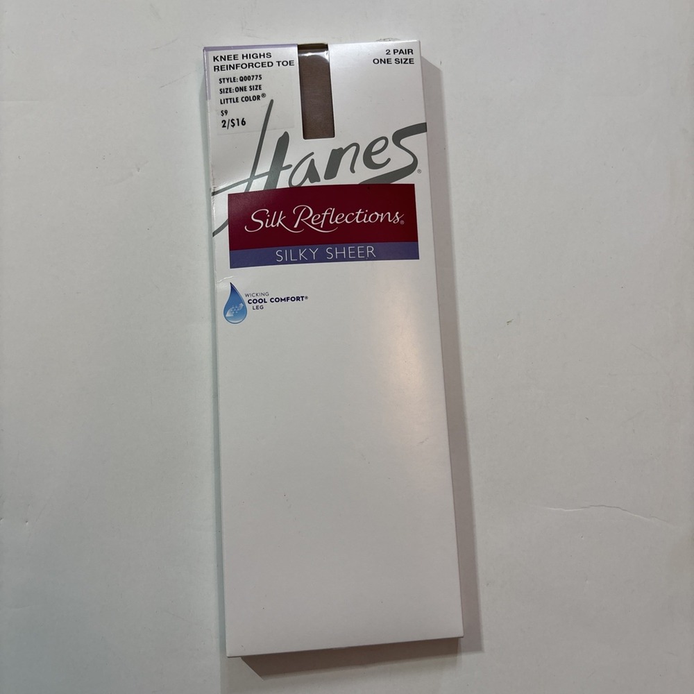 Hanes Silk Reflections Silky Sheer Knee Highs with Reinforced Toe, 2-Pairs‎